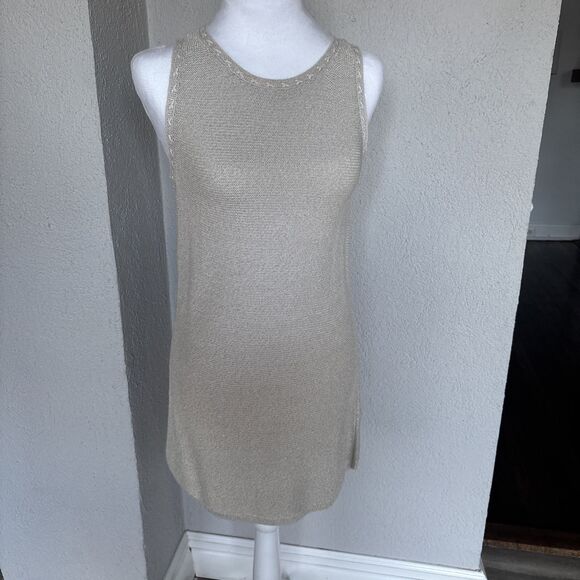 NWT White House Black Market Gold Dress Shimmer Metallic  Size M (MSRP $68) - Picture 2 of 11